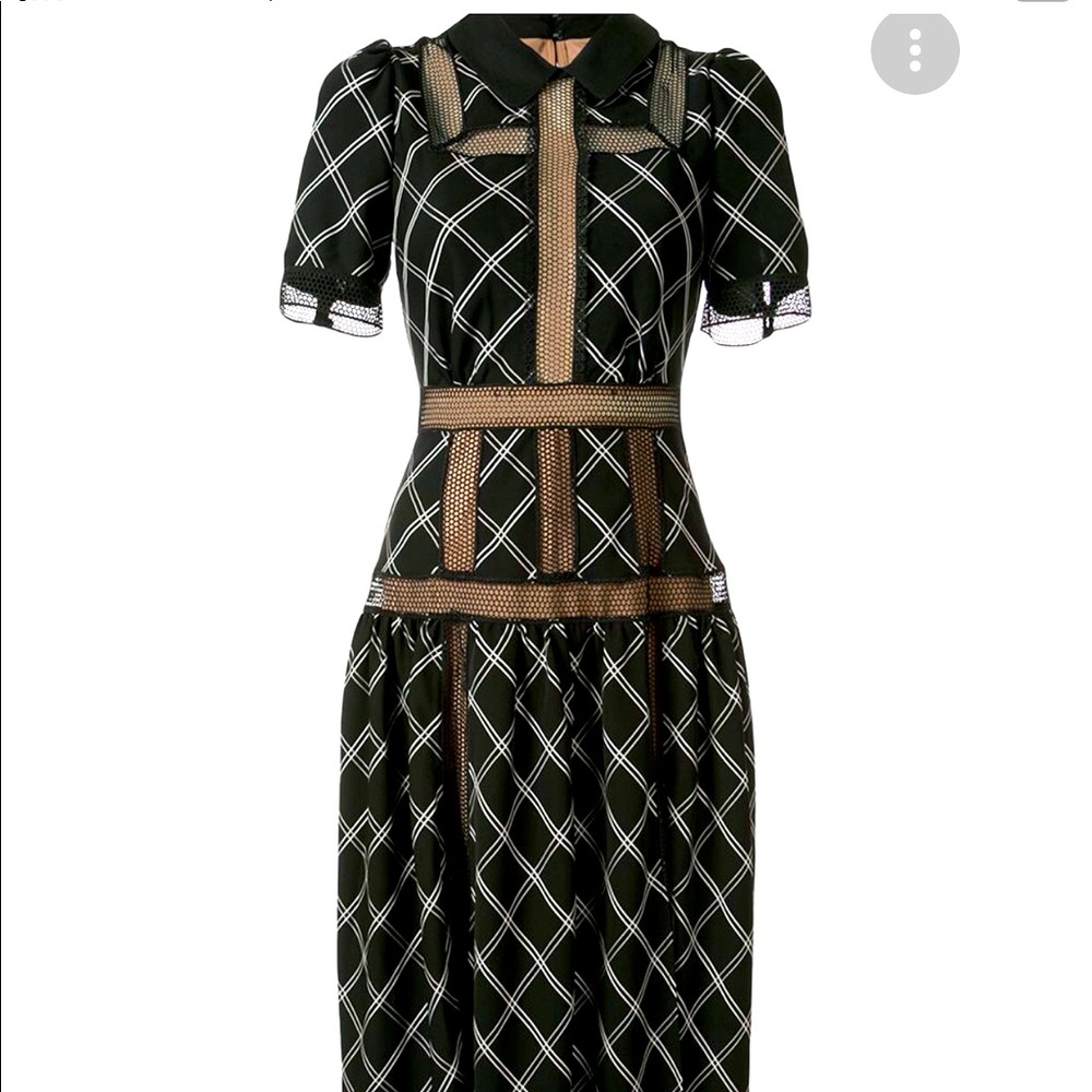 self portrait checked midi dress size 8